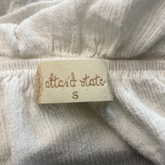 Altar'd State Cream Ruffle Button Crop Top - Picture 4 of 9